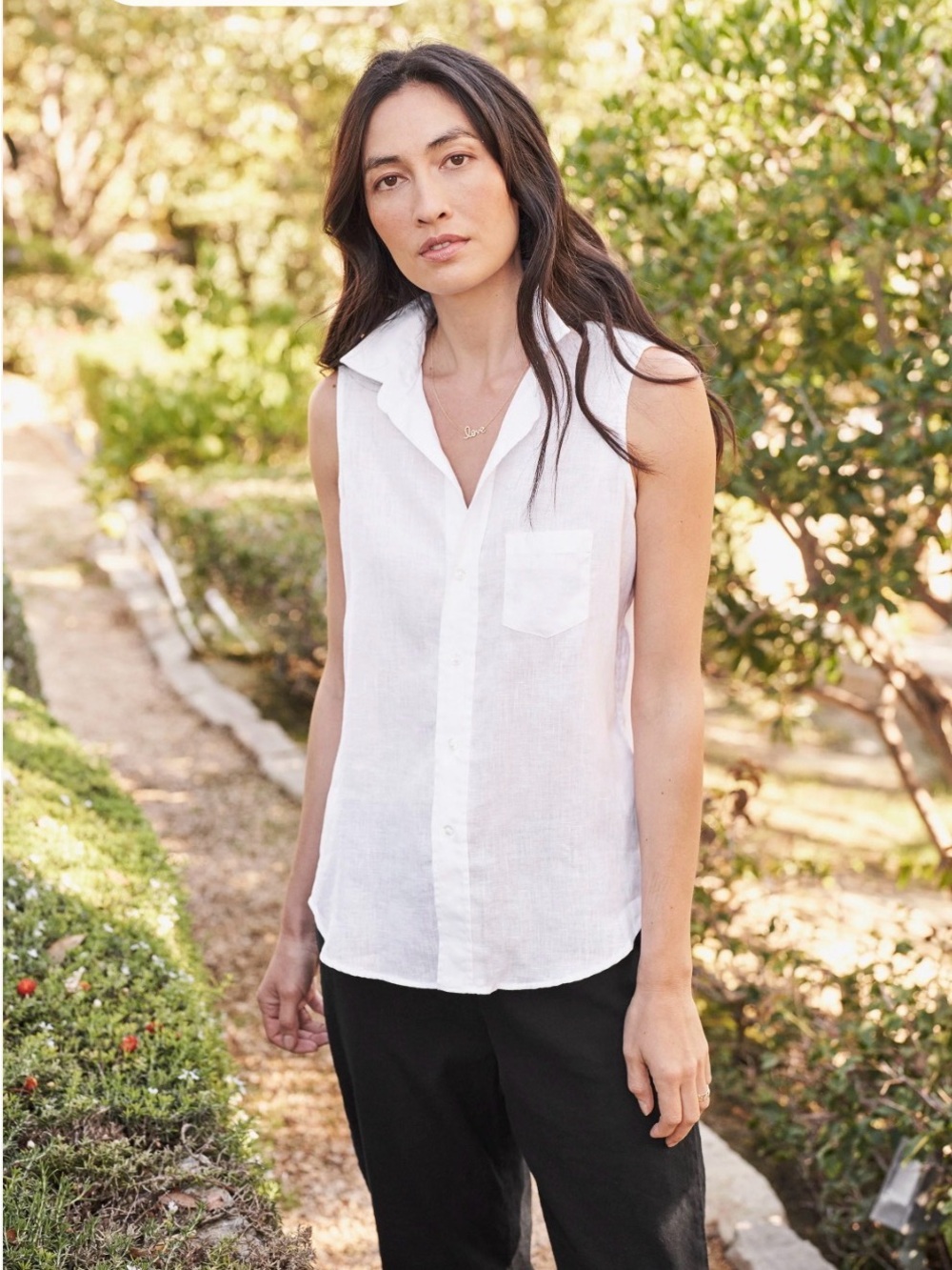 Frank & Eileen Fiona Linen Sleeveless Top